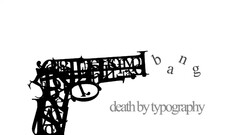 Typography black white Minimalism white background gun