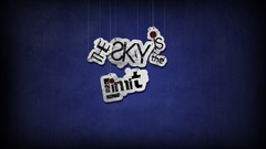 Typography blue background skies