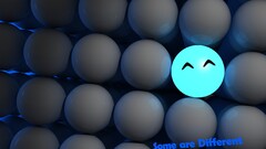 Typography digital art balls render cyan humor