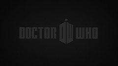 Typography Doctor Who monochrome dark background logos TV 