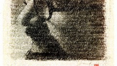 Typography faces monochrome men with glasses typographic 