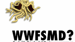 Typography flying spaghetti monster