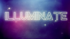Typography glowing outer space illuminate