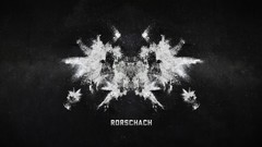 Typography grunge grayscale Rorschach test