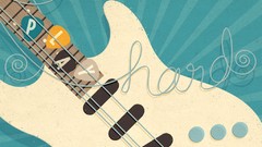 Typography guitars illustrations minimalistic artwork