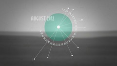 Typography lines August circles Calendar selective coloring 