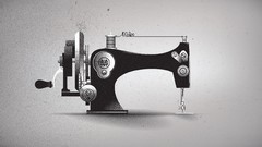 Typography machinery creativity minimalistic artwork grayscale 