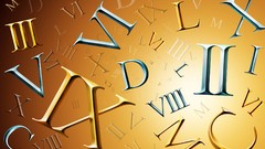 Typography numbers roman numerals gradient background