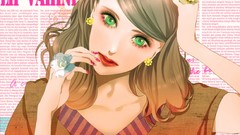 Typography rings green eyes nail polish