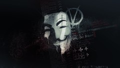 Typography V for Vendetta masks Anonymous artwork