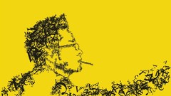 Typography yellow background typographic portrait