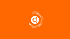 ubuntu orange operating system logo Minimalism orange background