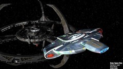 UFO digital art Deep Space 9 USS Defiant Star Trek Deep Space 
