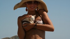 Ukrainian woman bikini cats