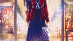 Umbrellas anime girls original characters scans Hiroe Rei 