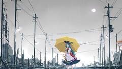 Umbrellas anime girls touhou hinanawi tenshi video games