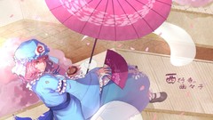 Umbrellas anime girls touhou saigyouji yuyuko video games 