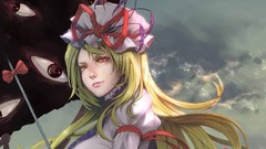 Umbrellas hats gap Ribbons faces bows blondes long hair anime 