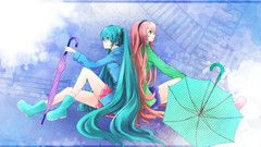 Umbrellas hatsune miku vocaloid megurine luka