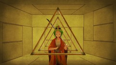 Umbrellas kimono short hair vocaloid green hair Megpoid Gumi