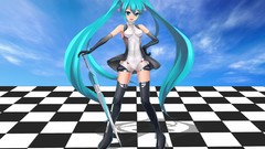 Umbrellas long hair hatsune miku vocaloid miku append open 