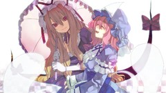Umbrellas touhou saigyouji yuyuko yakumo yukari video games 