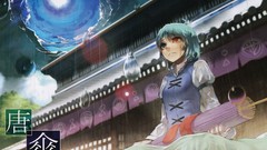 Umbrellas water drops blue hair anime girls crying short hair 