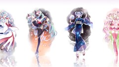 Umbrellas white background kimono anime girls hatsune miku 