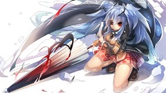 Umbrellas white background socks red eyes arrows schoolgirls 