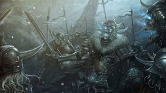 Undead Warriors Swords skeletons fan art battles artwork 