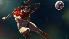 Underboobs anime girls soccer
