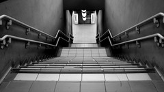 Underground monochrome stairways