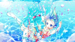 Underwater anime girls blue eyes vocaloid Megpoid Gumi