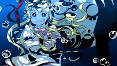 Underwater blondes long hair anime girls blue eyes saki amae 