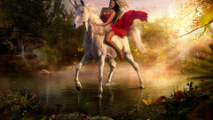 Unicorn rider beautiful girl