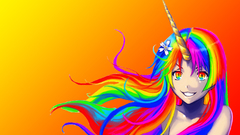 Unicorns rainbows Anime