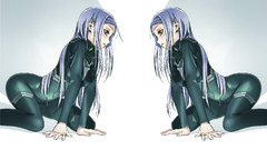 Uniforms blue hair anime