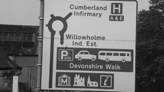 United Kingdom cities cumbria grayscale street signs carlisle