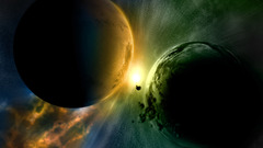 Universe planets sun Rays