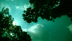 Unnatural hue Green sky