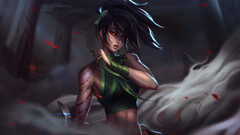 Unstable Anomaly drawing League of Legends dark hair body paint