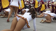 Upskirt on all fours