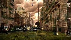 Urban abandoned city artwork