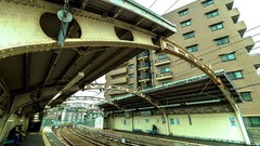 Urban railroad tracks