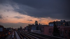 Urban railroad tracks