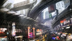 Urban science fiction fantasy art