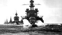 US Navy convoy monochrome