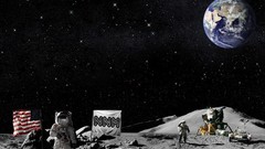 USA outer space moon