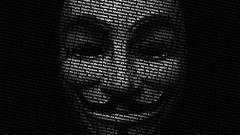 V for Vendetta Anonymous typographic portrait