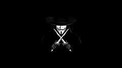 V for Vendetta black Guy Fawkes mask Movies dark hat mask